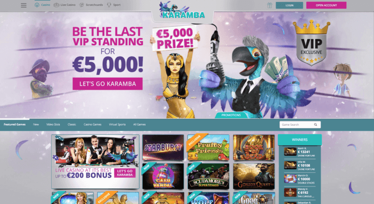 Karamba Casino Screenshot 1