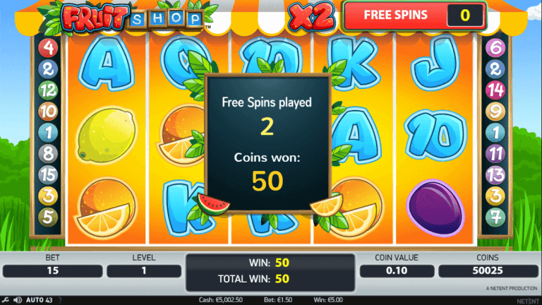 Fruit Shop Gratis Spins