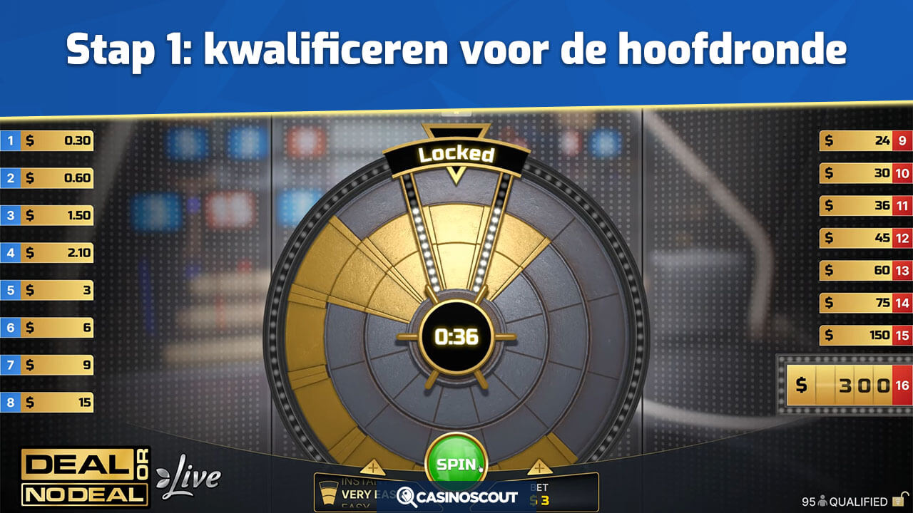 Kwalificeren voor de hoofdronde van Live Deal or No Deal