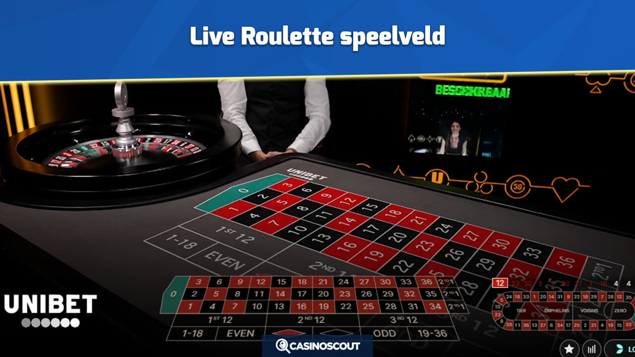 speelveld Live Roulette