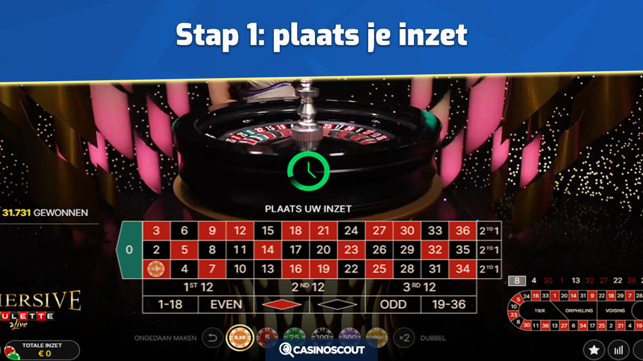 Inzet plaatsen Immersive Roulette