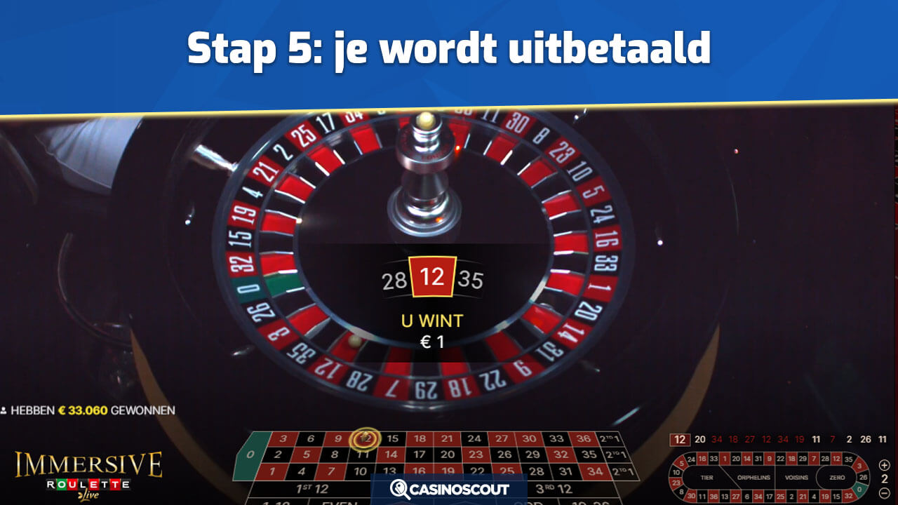 Uitbetaling Immerse Roulette