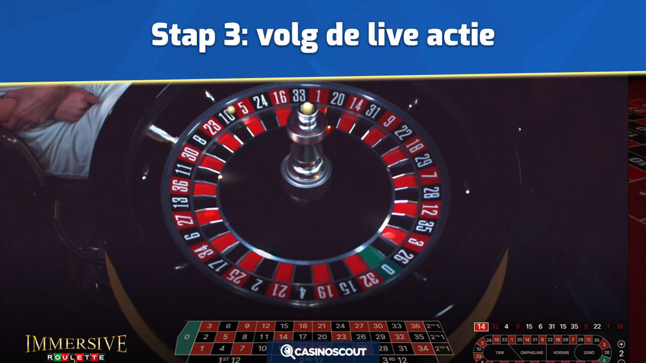 Croupier draait het roulettewiel