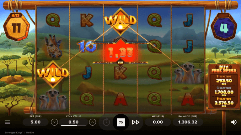Serengeti Kings Gratis Spins