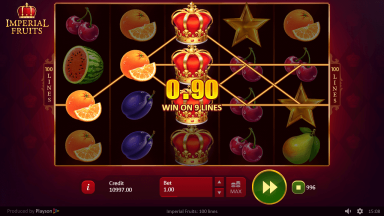 Imperial Fruits: 100 lines Gratis Spins