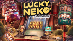 Lucky Neko Gigablox logo achtergrond