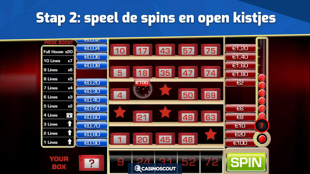 Spins en kistjes openen Slingo Deal or No Deal