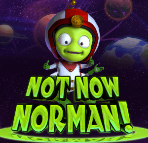 Not Now Norman logo achtergrond