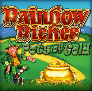 Rainbow Riches Pots Of Gold logo achtergrond