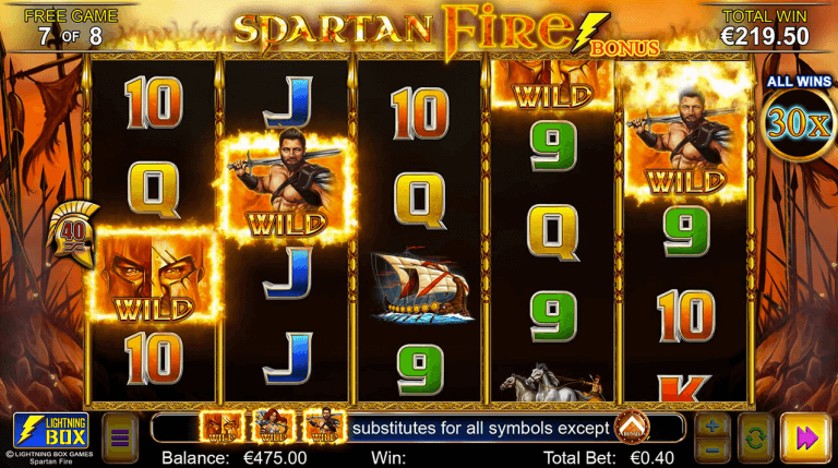 Spartan Fire Gratis Spins