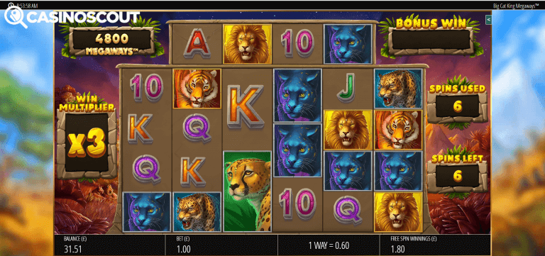 Big Cat King Megaways Gratis Spins