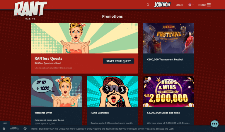 Rant Casino Screenshot 2