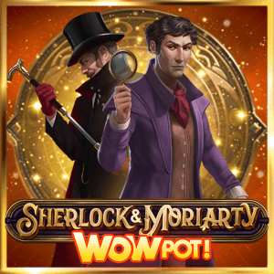 Sherlock & Moriarty Wowpot! logo achtergrond