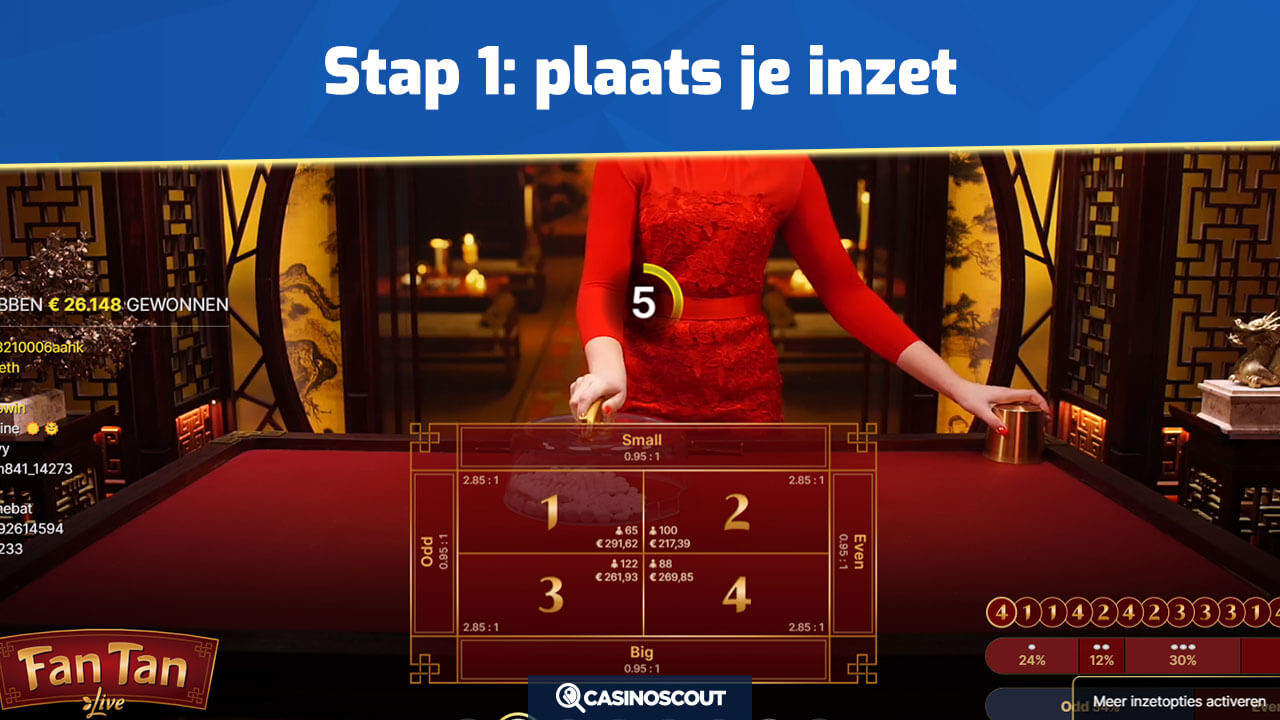 Inzetten plaatsen bij Fan Tan Live