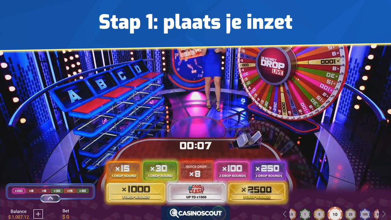 Money drop live inzet plaatsen