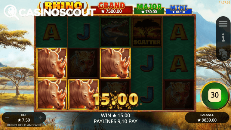 Rhino Hold and Win Gratis Spins