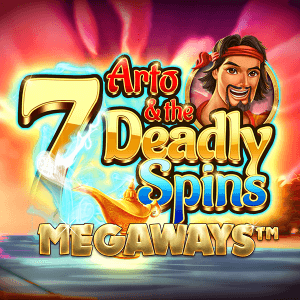 Arto And The Seven Deadly Spins Megaways logo achtergrond
