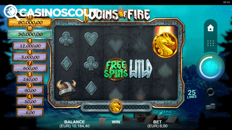 11 Coins of Fire Gratis Spins