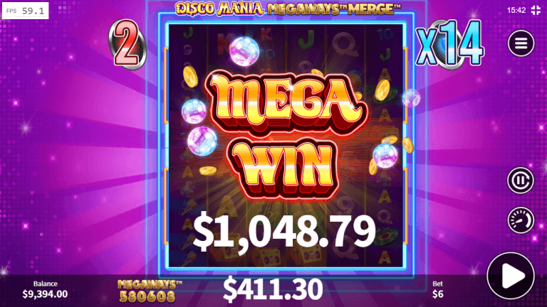 Disco Mania Megaways Merge Bonus