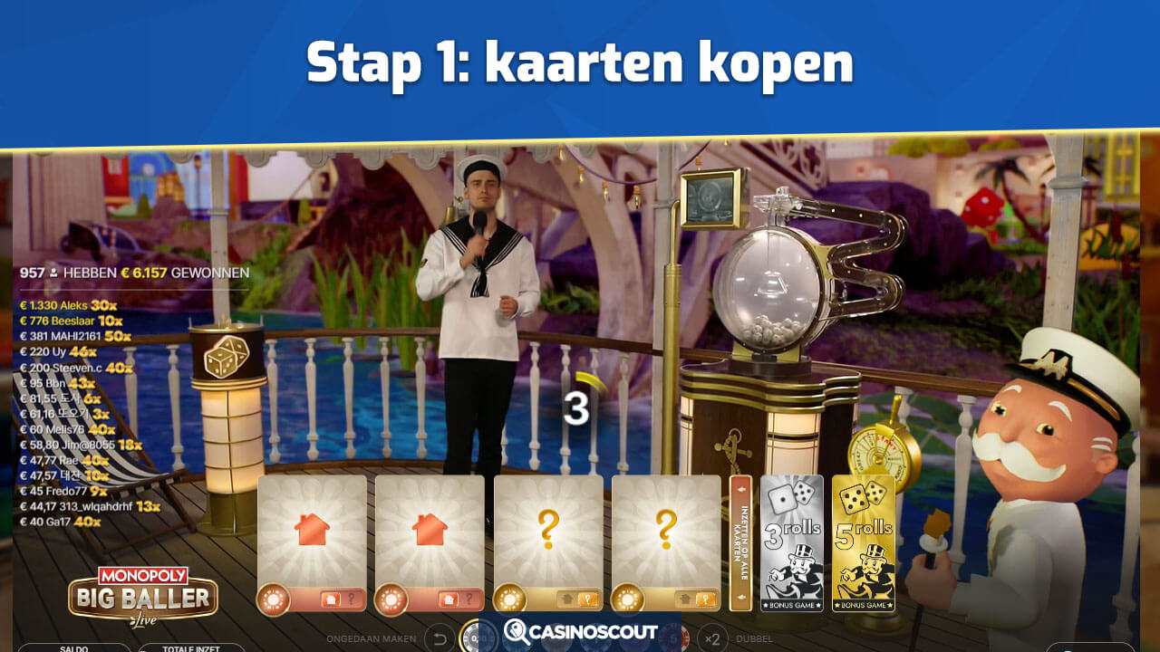 Monopoly Big Baller kaarten kiezen