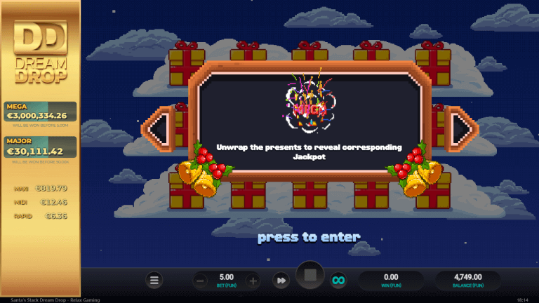 Santa’s Stack Dream Drop Gratis Spins