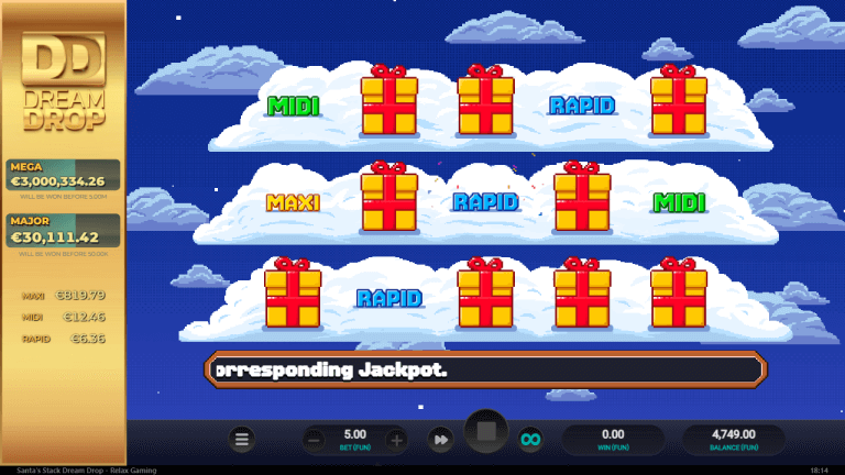 Santa’s Stack Dream Drop Bonus
