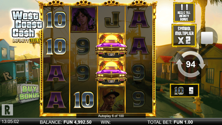 West Coast Cash Infinity Reels Gratis Spins