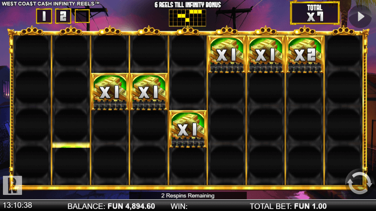 West Coast Cash Infinity Reels Bonus