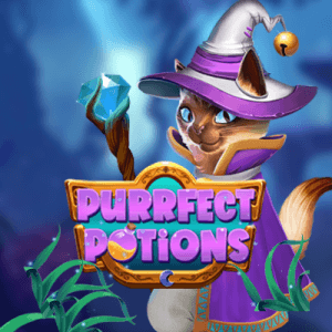 Purrfect Potions logo achtergrond