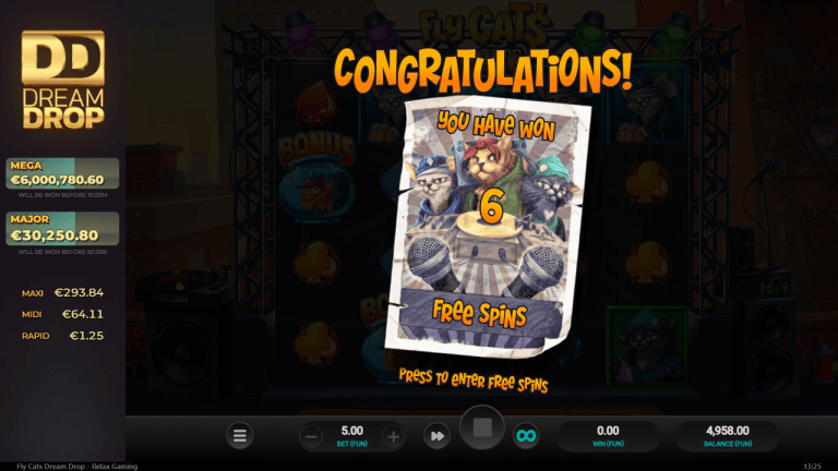 Fly Cats Dream Drop Gratis Spins