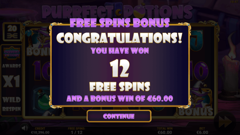 Purrfect Potions Gratis Spins