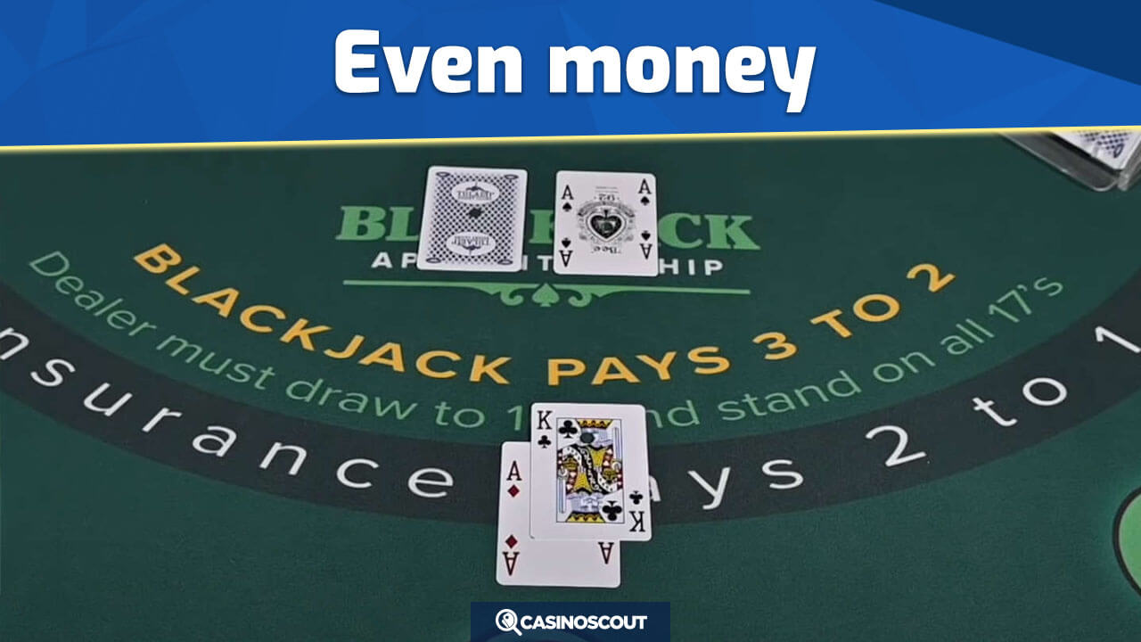 Even money inzet bij blackjack