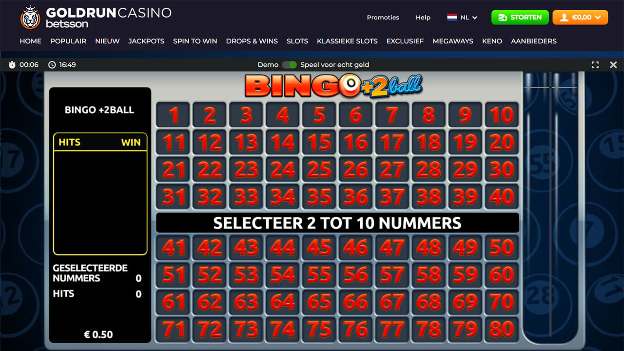 Goldrun Casino bingo spelen