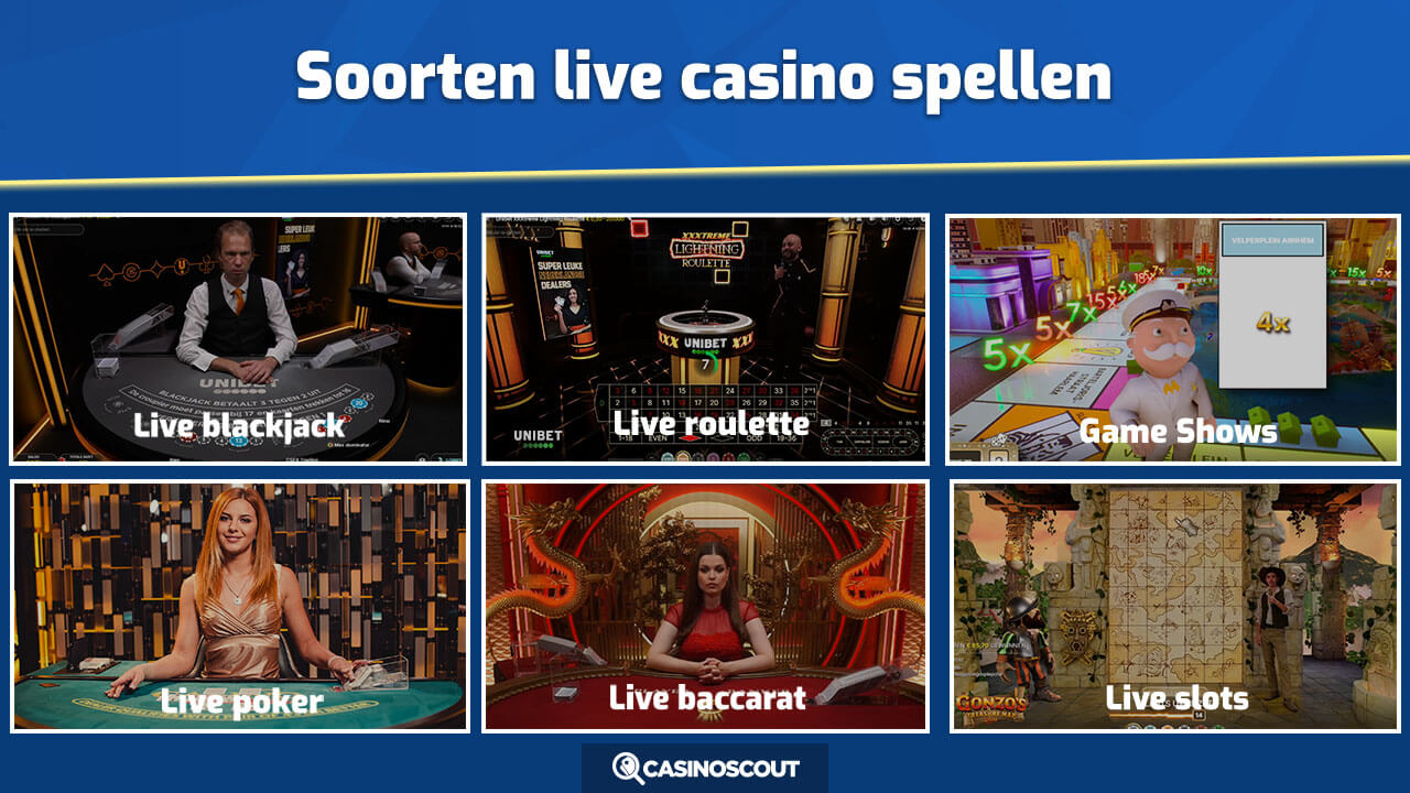 verschillende soorten live casino spellen