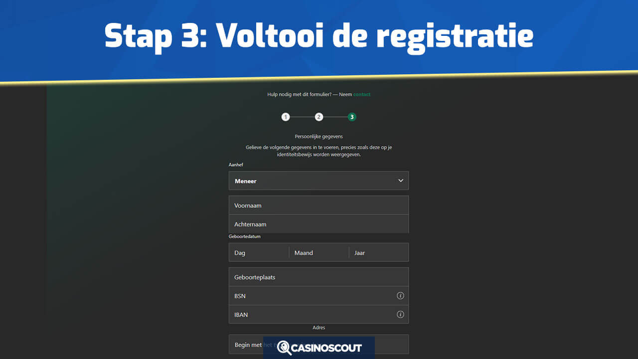 Voltooi de registratie