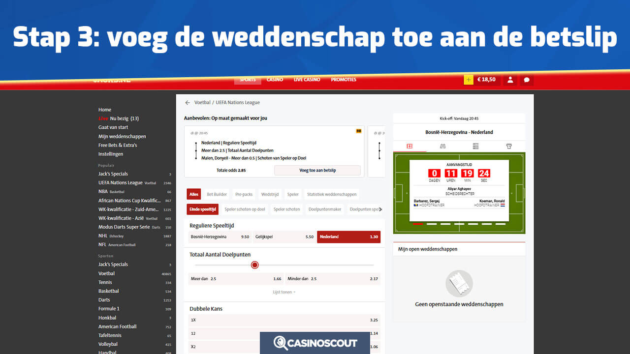 Voeg de weddenschap toe aan de betslip