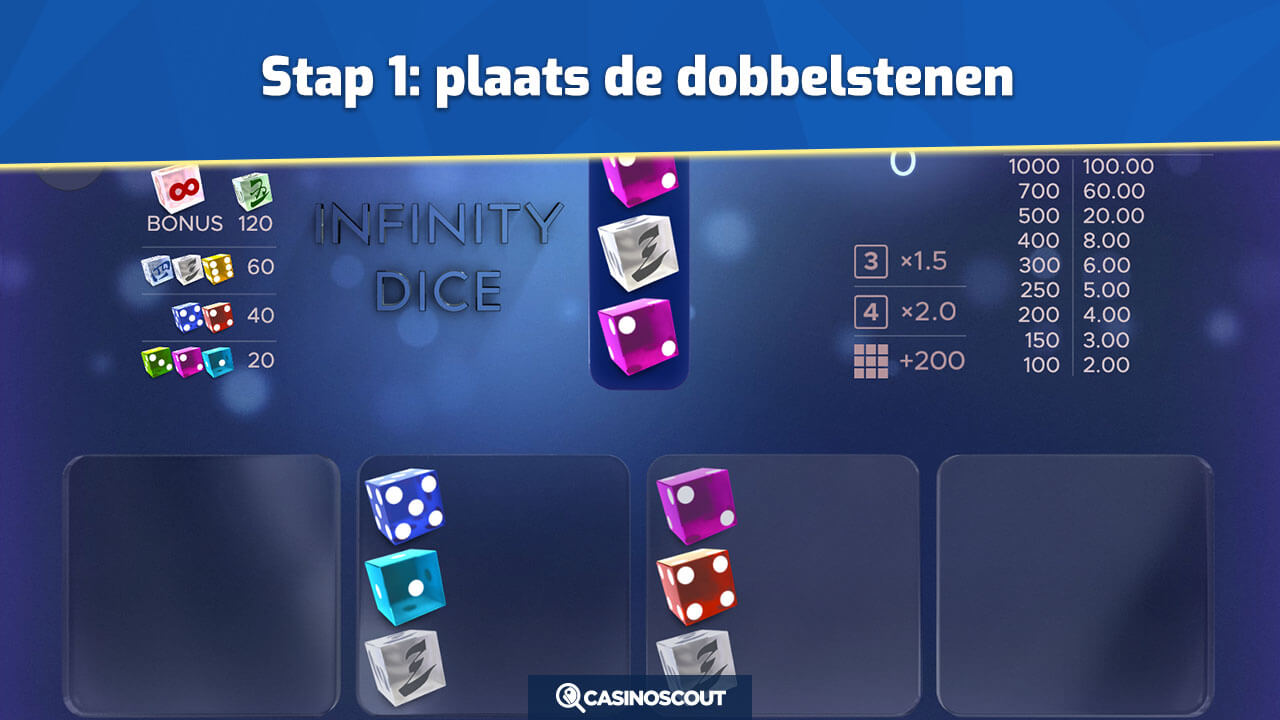 dobbelstenen plaatsen