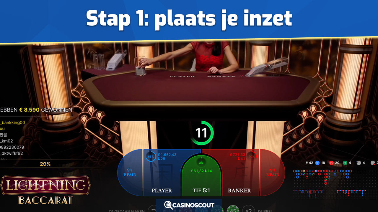 Inzetten op Lightning Baccarat