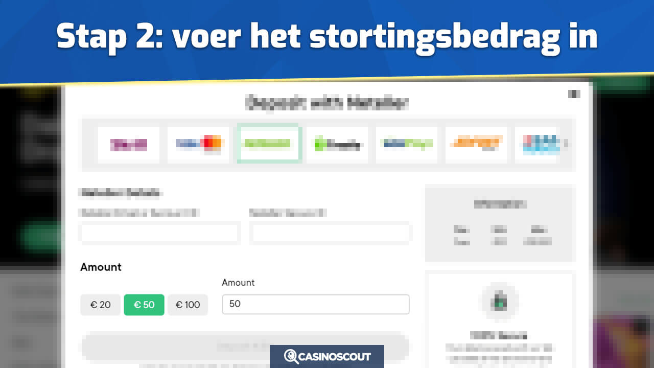 Stortingsbedrag invoeren met Neteller