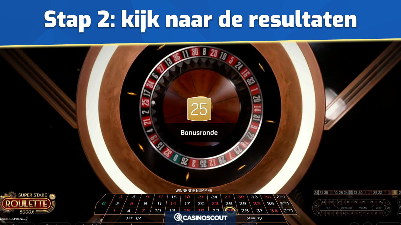 Zilveren en gouden nummers bij Super Stake Roulette