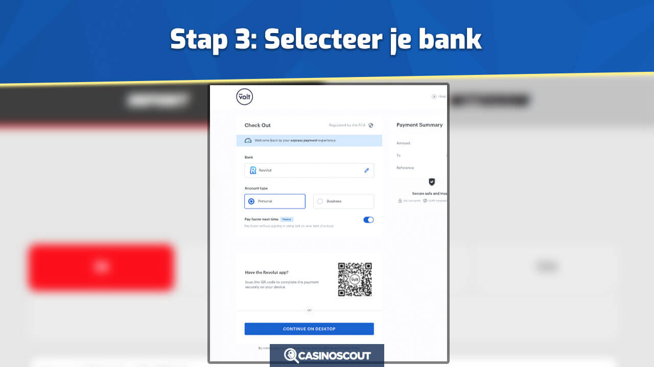 Selecteer je bank