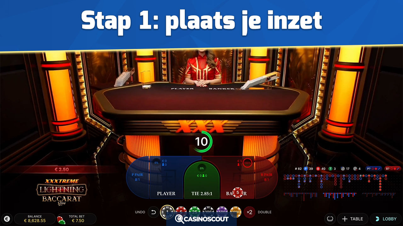 Inzetten op XXXtreme Lightning Baccarat