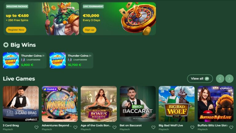 Betsixty Casino Screenshot 2