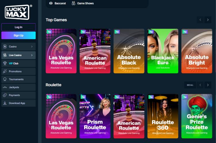 Lucky Max casino Screenshot 3