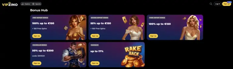 Vipzino Casino Screenshot 1