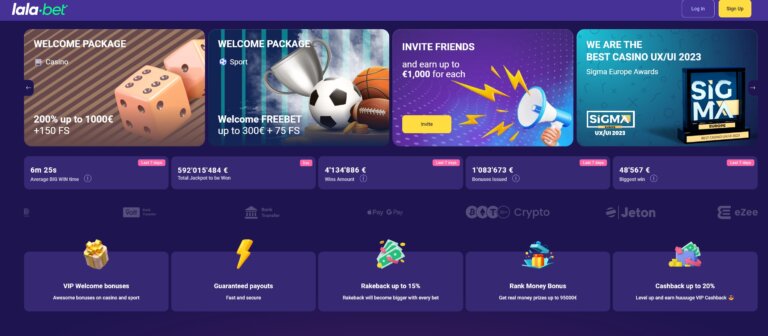 LalaBet Casino Review Screenshot 1