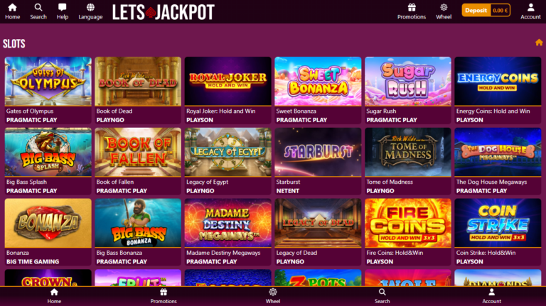 Lets Jackpot Casino Review Screenshot 2