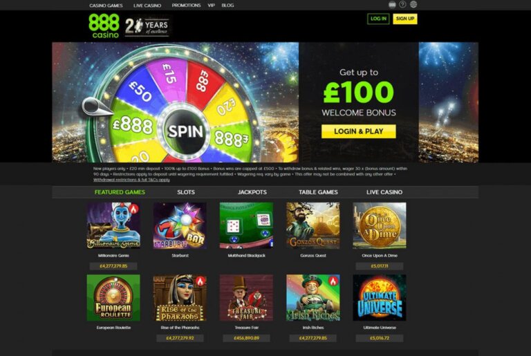 888 Casino Screenshot 2
