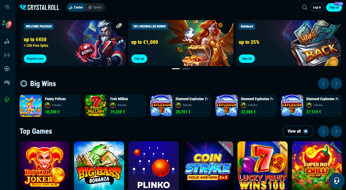 Crystalroll casino zonder cruks