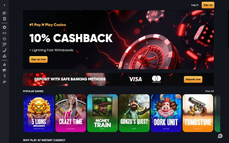 Instant Casino, casino zonder cruks